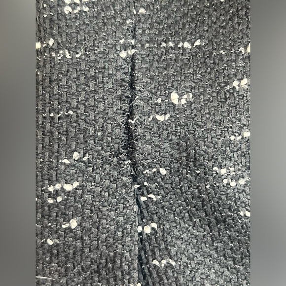 MILLY SET - Tweed Black Leather trim peplum top and skirt set - Picture 9 of 14